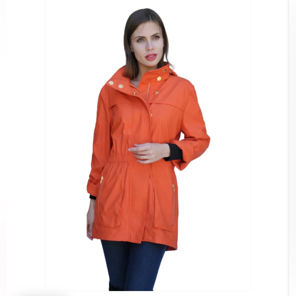 Ciao Milano Anna waterproof orange rain jacket XS